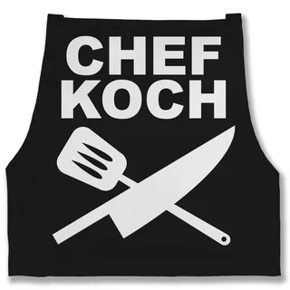 Shirtracer Schürze - Kochschürze - Herren 1 - Chefkoch I Geschenk Kochen I Hobbykoch - 85x69 - Schwarz - chef lustige geschenke für köche koch männerschürzen witzige männergeschenke küchen - 85x69