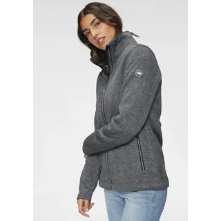 Strickfleecejacke POLARINO, Damen, Gr. 32/34, grau (graumeliert), Obermaterial: 100% Polyester. Futter: 100% Polyester, Jacken, für den Herbst, aus wärmendem Material, sportlicher Stil