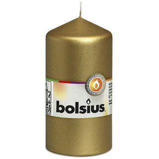 Bolsius Stumpenkerze 120/58 mm - gold - Brenndauer ca. 25h