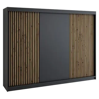 A&J MöbelLand Schwebetürenschrank IOSA 200 x 215 x 59,5 cm Schwarz