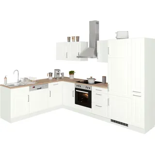 kochstation Winkelküche L-Form 310 cm weiß