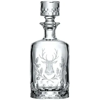 ARNSTADT KRISTALL Karaffe Whiskykaraffe Kristall Hirschkopf clear (25 cm) - Handmade in Germany, (1-tlg)