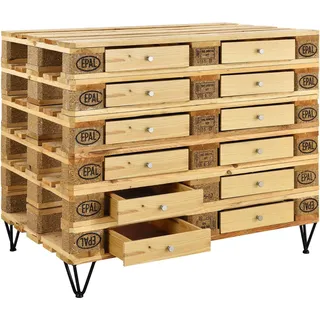 [en.casa] Schublade für Europaletten 44,5 x 37,5 x 9,5 cm Beige