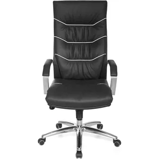 FineBuy Chefsessel Echtleder Schwarz
