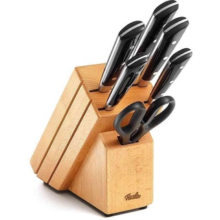 Fissler Texas / Messer-Set bestückt (7-teilig) Messerblock aus Holz (inkl. Koch; Brot; Schäl, Schinken -& Universal-Messer, Schere)