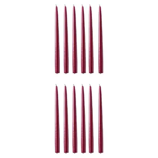 BUTLERS Zwillingskerze TWIN FLAME 12er-Set - Rot