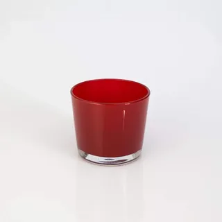 INNA-Glas Kleines Windlicht - Glasvase Alena, rot, 8,5cm, Ø 10cm | Tischlicht - Konische Vase
