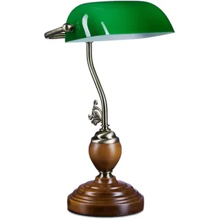Relaxdays Bankerlampe Grün