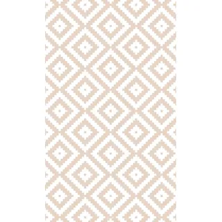 DobleUve Estudio Vinyl Teppich Geometrisch 08 | Beige | 120x200 cm | Waschbarer Rutschfester Küchenläufer | Vinylteppich | Vinylboden | Vinylteppich für Wohnzimmer