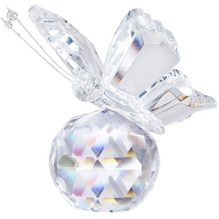 H&D Kristall Fliegend Schmetterling mit Base Figurensammlung Schnitt Glas Ornament Tier Briefbeschwerer,klar