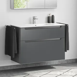 Evineo ineo5 Unterschrank B: 101 cm, 2 Auszüge, mit Griffmulde, für Duravit ME by Starck Waschtisch,, BE0367AN,