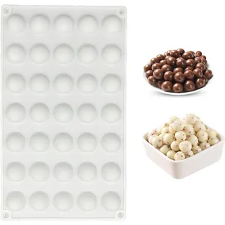 duoyif Silikonform Halbkugel 35 Löcher Ø 2,5cm Backform für Schokolade | Schokoladenform Halbkugel, BPA-frei, Ball Süßigkeitenform, Kugelform, Silikon Halbkugelform Für Pralinen Kuchen Dekor Kugeln