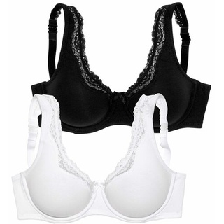 PETITE FLEUR Bügel-BH Damen weiß+schwarz Gr.75B