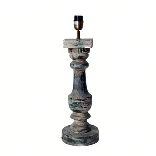Dirk Davids Leuchten GmbH Tischleuchte Tischleuchte Holz Magic Street Grün Grau Gewischt Tischlampe Höhe 70cm, E27 max. 40 Watt beige