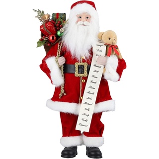 Uten Weihnachtsmann 44cm/ 18“ Santa Claus Figuren animierte Weihnachtsstern stehend Santa Figur mit Geschenk und Weihnachtsbaum für Tischplatte Figur Ornamente Weihnachtsfeier