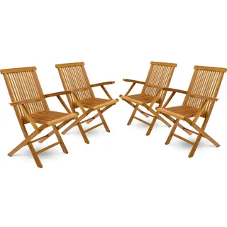 VCM Gartenstuhl 56 x 62 x 89 cm braun 4er Set klappbar