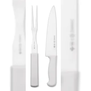 MUNDIAL, 2-teiliges Grillmesser- und Gabel-Set, (7800-2FG), Weiß, Edelstahl
