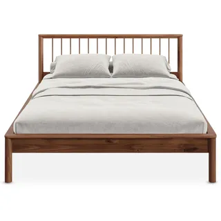 IDIMEX Bett APOANA aus Massivholz 160x200 cm, Kastanie – Holzbett inklusive Lattenrost, skandinavisches Design, stabile Mittelstrebe mit 3 Stützfüßen, Einlegetiefe 10,5 cm, Kopfteilhöhe 94,4 cm