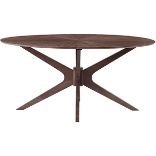 Ovaler Esstisch im Design Nussbaum L160 cm DIELLI