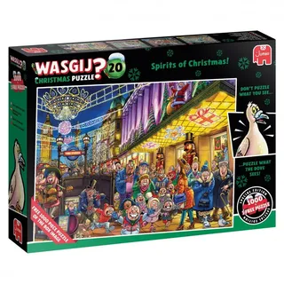 JUMBO Spiele Wasgij Christmas 20 - Weihnachtsgeister 2x1000 Teile Puzzle