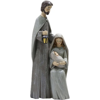 Krippe Heilige Familie, Tabletop Heilige Familie Statue Dekoration, 7.5in Weihnachtsstatue Aus Holz Jesus-Figur