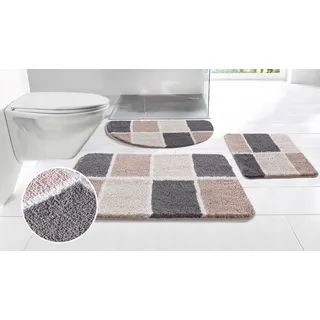 OTTO home Badematte Anna mit Kachelmuster Beige 55 x 50 cm