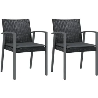 vidaXL Gartenstuhl 56,5 x 57 x 83 cm schwarz 2 St.