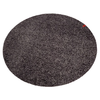 Keilbach 44320, runde Fußmatte point.darkgrey, maschinenwaschbar, Durchmesser 85 cm, nur 9 mm dick, hochwertiger Flor, Grau, One Size