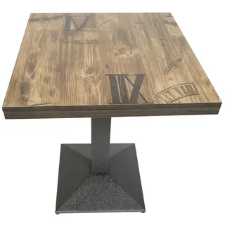 HUOLE Esstisch Küchentisch Klein Esszimmertisch mit Holzplatte Quadratischer Tisch Eiche mit Metallbein für Wohnzimmer Balkon Esszimmer-60 * 60 * 75cm (Retro)