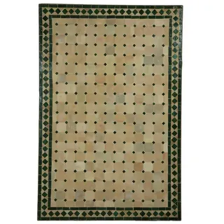 Casa Moro Gartentisch Mediterraner Gartentisch marokkanischer Mosaiktisch (120x80 cm rechteckig grün terrakotta mit Gestell H 73 cm, Kunsthandwerk aus Marrakesch Dekorativer Balkontisch), Bistrotisch Esstisch Handmade MT2117 grün