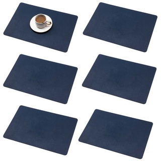 Platzset, Tischsets Abwaschbar,Tischset Leder,Platzsets Abwischbar, FIDDY, (6-St), Tischsets, Tischsets, 6-teiliges Set blau