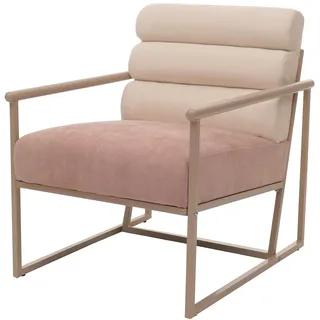 Mendler Lounge-Sessel HWC-O38 Stoff/Textil 64 x 78 x 64 cm Beige/Rosé
