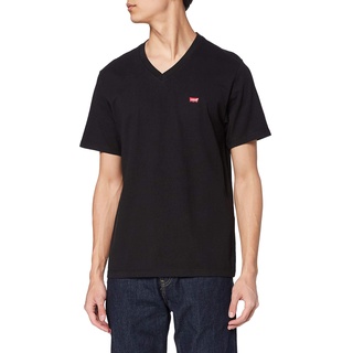 Levi's Herren Original Housemark V-Neck T-Shirt, Mineral Black, XL