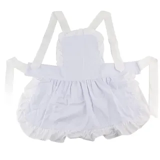 Damen Schürze Weiß Rüschen, Niedlicher Rüschensaum Küche Einfarbige Schürze Dirndlschürze Spitze Hausmädchen Kostüm Geeignet für Küche 85 * 65cm - 85 * 65 cm