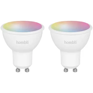 Hombli 2er Pack Smarte Glühbirne | GU10 Dimmbares Warmweißes bis Kaltweiß Licht | 4.5W, 300 Lumen, 2700-6500K CCT | Einfache Installation | Sprachsteuerung | Kompatibel mit Google, Alexa & Siri