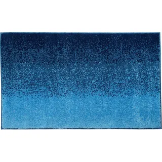 Erwin Müller Badematte, Badteppich, Badvorleger blau Größe 60x100 cm - rutschhemmend, weich und flauschig, für Fußbodenheizung geeignet