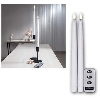 Star Trading LED Kerze Flamme Slim 29 cm weiß