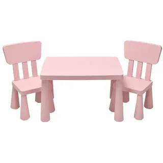 Costway Kindersitzgruppe 3 tlg. Kunststoff  rosa