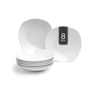 Home4You Suppenteller 22 cm weiß 8er Set