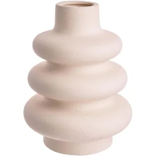 BUTLERS Keramik Vase Donut Spiral Design in Creme -Curves - Moderne Dekoration für Wohnzimmer und Tischdeko | Blumenvase für Tulpen, Rosen, Pampasgras oder Trockenblumen