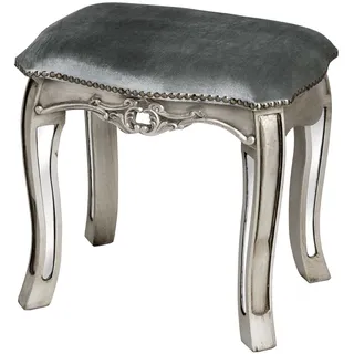 Silber Hocker Pouf Schminktisch Sitzhocker Polsterhocker Sitzbank vic503 Palazzo Exklusiv