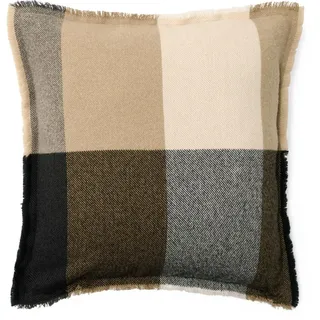 Marc O' Polo Zierkissen Eryk Cushion Farbe Black Größe 50x50 Kariert Reißverschluss