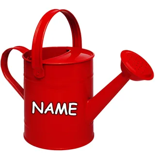 alles-meine.de GmbH kleine Gießkanne - Metall - rot - 1,5 Liter - inkl. Name - für Kinder & Erwachsene - 23 cm - Blech Kindergießkanne - Henkel beweglich - Giesskanne Gärtner/G..