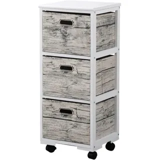 KESPER Regal mit 3 Boxen 32 x 31 x 78 cm Weiß/Grau