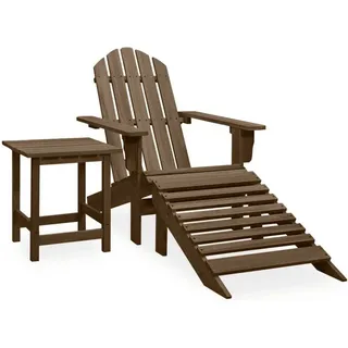 Adirondack-Gartenstuhl mit Fußstütze & Tisch Tannenholz Braun - Braun