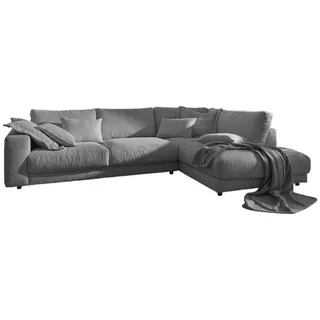 KAWOLA Ecksofa Madeline Cord Recamiere rechts grau