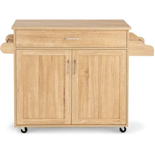 Costway Küchenwagen, Weiß, Holz, 40x85x116 cm, Esszimmer, Servierwagen