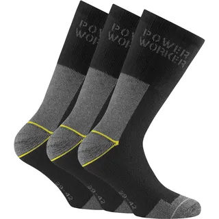 Rohner Socks Power Worker Wilmax Socken 3er Pack Schwarz/Grau 39-42