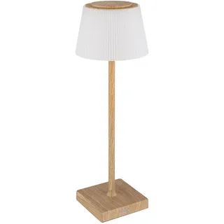 GLOBO Tischleuchte Holzoptik Braun