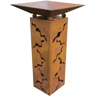 Gartendekoshop24 – Gartendeko Rost Säule, 100 cm. Deko Säule zum Dekorieren. Handgemachte Garten Rostsäule aus Edelrost, mit Muster. Moderne Metall Rost Säule, für draußen.